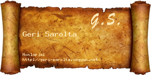 Geri Sarolta névjegykártya